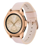 V-Moro Leather Strap with Rose Gold Stainless Steel Buckle for Samsung Galaxy Watch 5/4 /Active 2 Pink Women