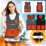 Cameland Heated Jacket Lightweight Plus Size 3 Heating Zones Washable Heated Vest Sleeveless 3 Heating Levels USB Electric Smart Electric Winter Coats for Women and Men on Clearance