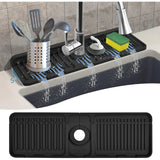 VENMATE 17.5"x5.5" Faucet Sink Splash Guard, Silicone Faucet Mat Faucet Water Cathcer Mat, Longer Silicone Faucet Sink Splash Guard for Kitchen Bathroom