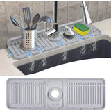 VENMATE 17.5"x5.5" Faucet Sink Splash Guard, Silicone Faucet Mat Faucet Water Cathcer Mat, Longer Silicone Faucet Sink Splash Guard for Kitchen Bathroom