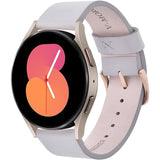 V-moro for Samsung Galaxy Watch 5/4 Band 40mm 44mm，Shockproof Leather Strap for Galaxy Series bands，Stainless Steel Metal Bands Gray