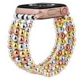 Apple Watch 40mm 38mm 41mm Women's Girls, Fashion Handmade Elastic Stretch Beaded Bracelet Strap for iWatch Collection 7/SE/6/5/4/3/2/1 Strap 40mm/38mm Silver